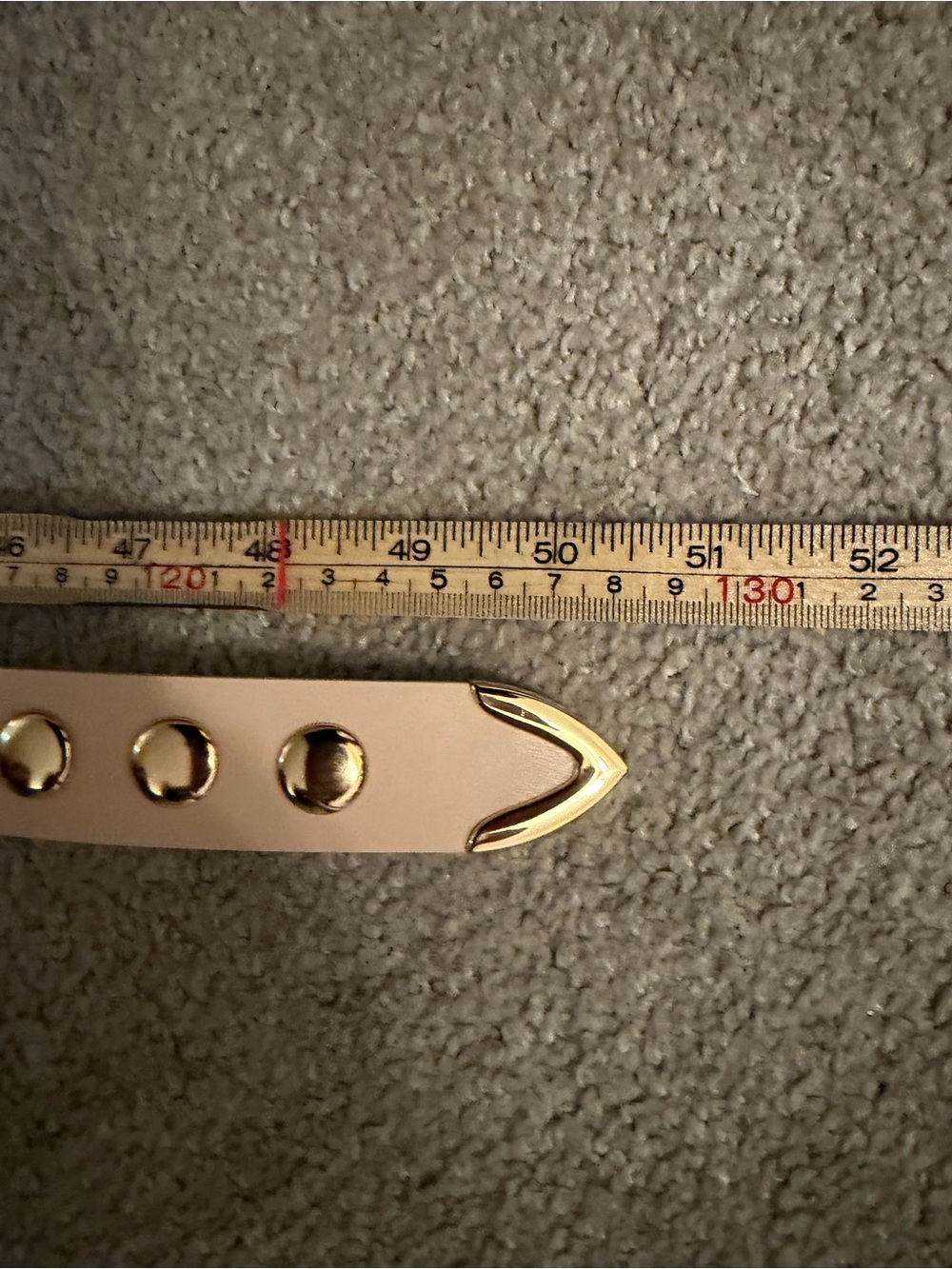 🤎VATAN Eco Friendly Nude Studded Belt w/ Gold Hardware. Measurements in photos - Picture 11 of 14
